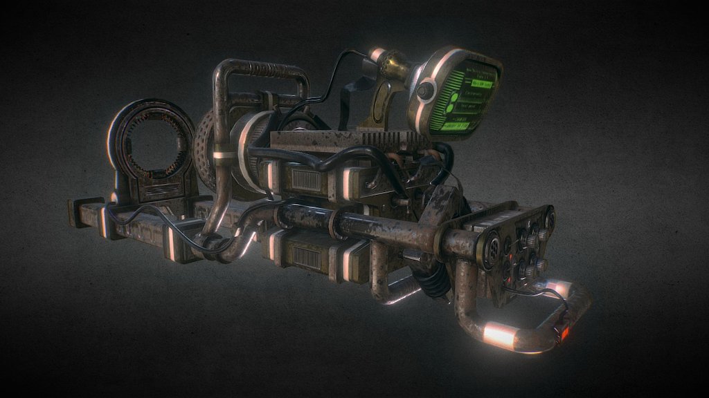 50s style recoilless anti tank laser 3d model