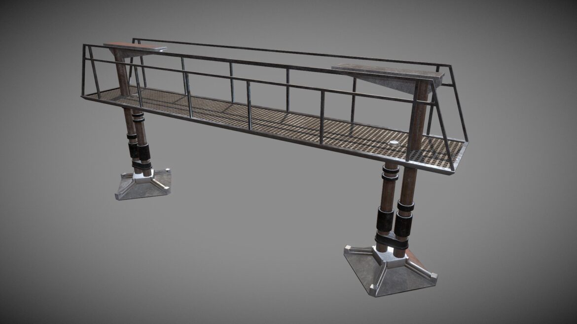 access walkway maintenance ladder 3d model