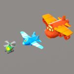 Air vehicles set – planes – helicopter