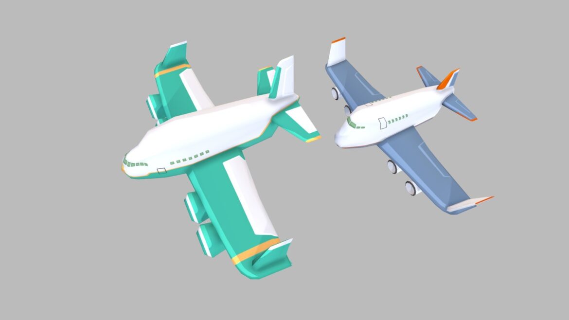 airbus 747 and a380 var 2 3d model