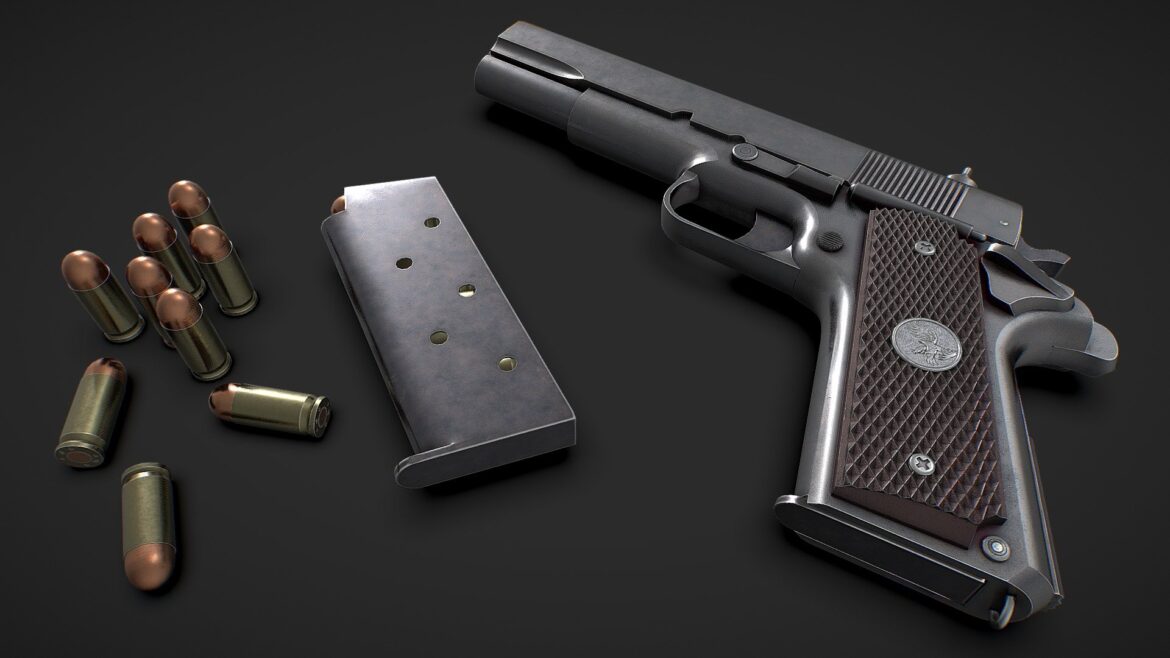 army pistol 3d model