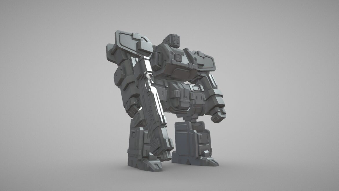 Battle Mech Heavy 3d Model - Highly detailed heavy battle mech 3D model ready for futuristic combat scenes