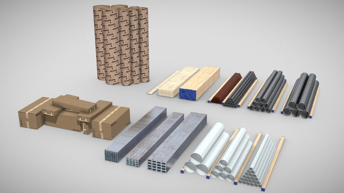 cantilever rack material props 3d model
