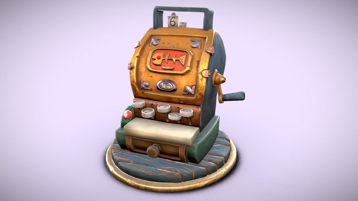 cash register stylized 3d model
