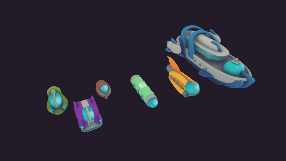 civilian ships 3d model