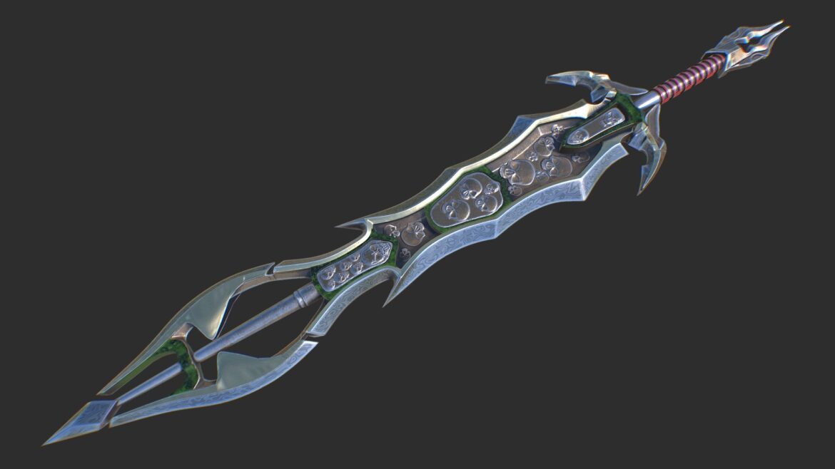 fantasy sword 25 with scabbard 3d model
