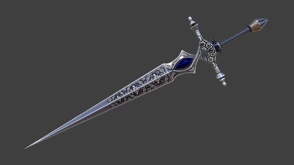 fantasy sword 26 with scabbard 3d model
