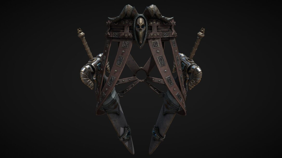 fantasy swords with scabbard game ready 3d model