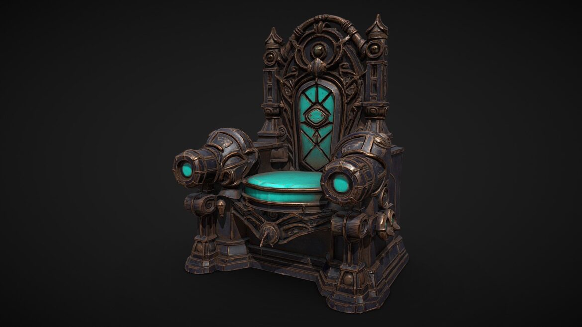 Fantasy Throne 3d Model - High-detail game-ready Fantasy Throne 3d model with PBR textures.