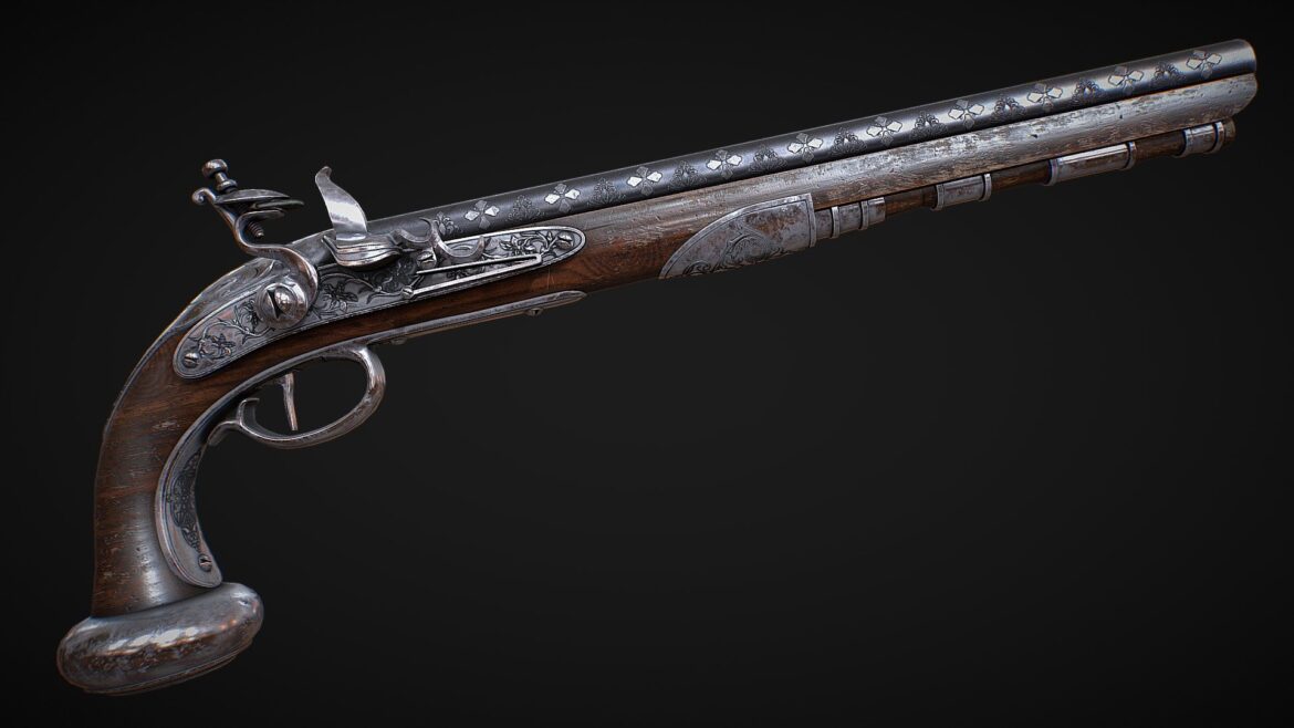 flintlock pistol 3d model