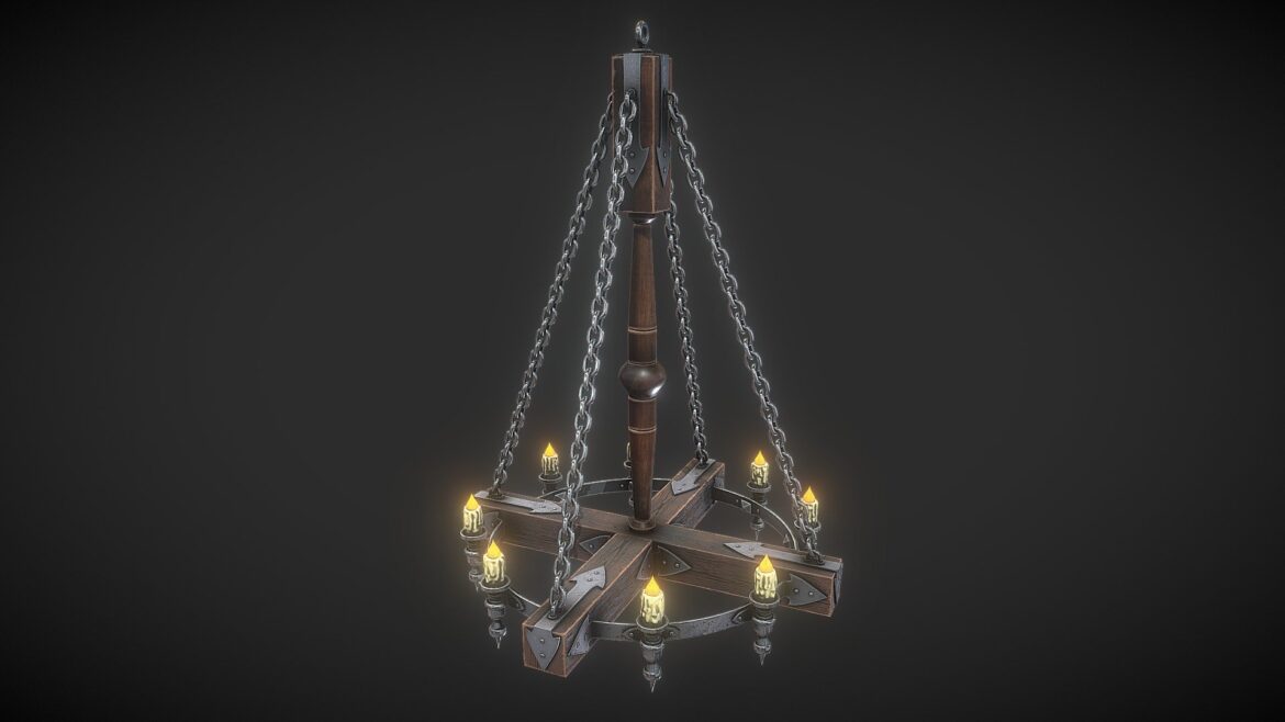 forged chandelier 1 3d model