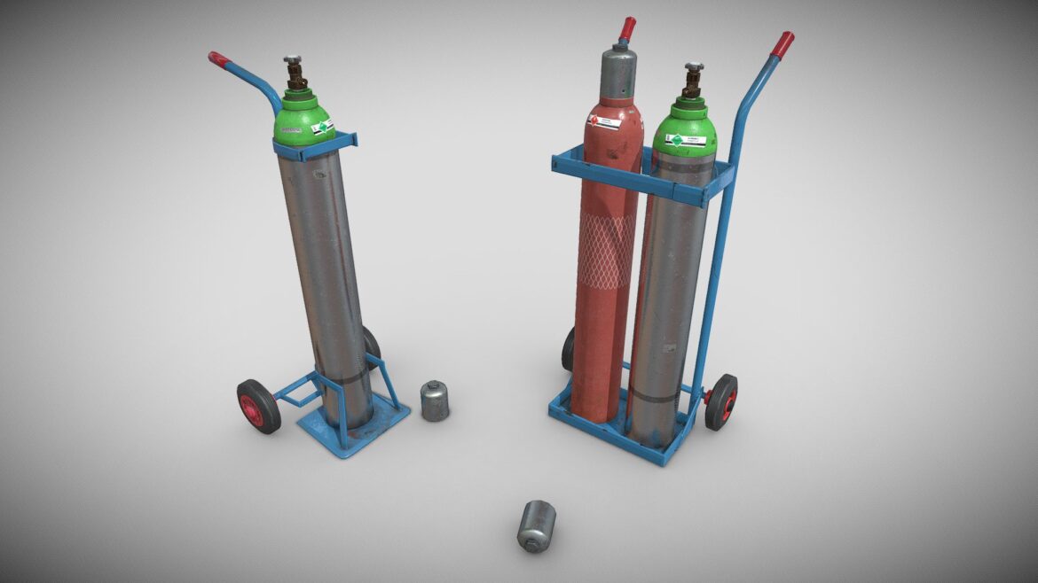 gas cylinder trolleys 3d model