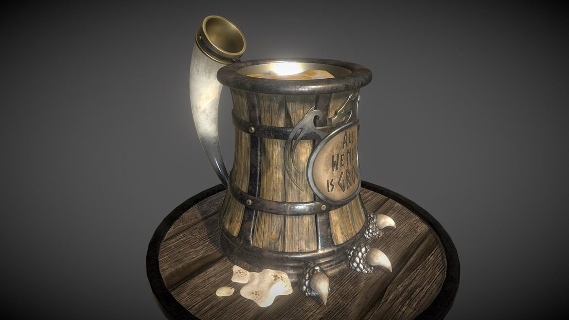 gdc beer bust challenge viking mug 3d model