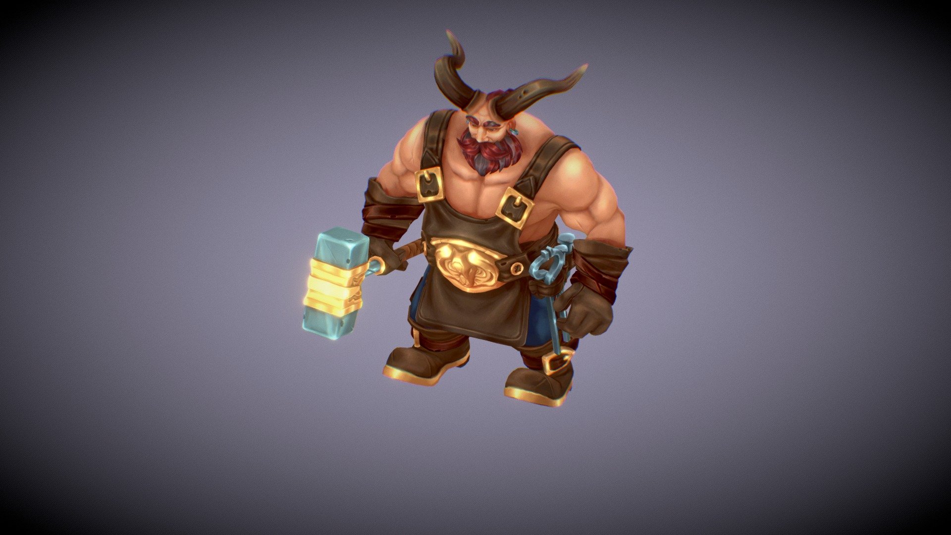 Horned blacksmith – 2 anim set