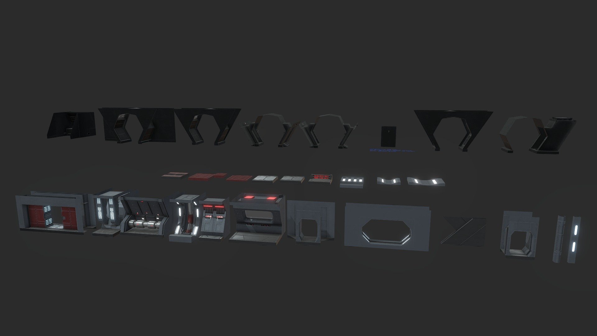 Imperial Style corridor Asset pack 2