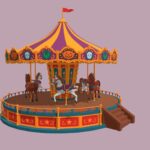 Low Poly Halloween Carousel