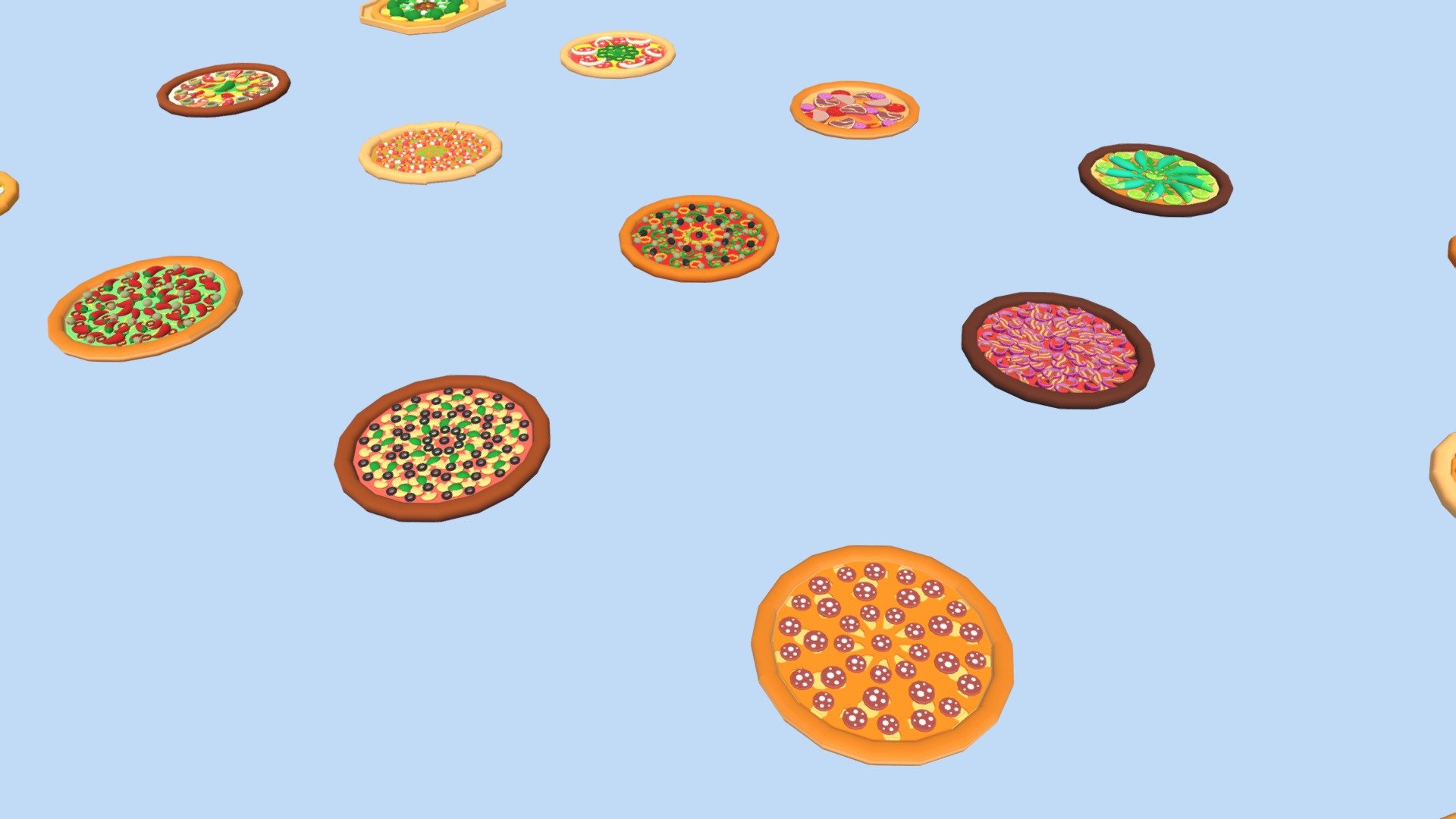 Low Poly Modular Pizza Combo Pack