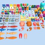 Low Poly Supermarket Food Pack