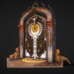 Medieval Door game ready modular 3d model