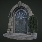 Medieval Door game ready modular 3d model
