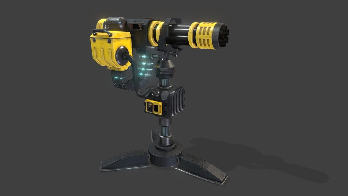minigun turret 3d model