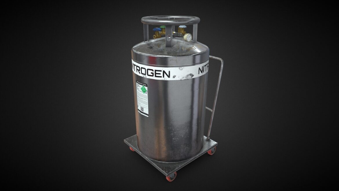 mobile liquid nitrogen tank 3d model