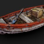 old boat swamp diorama 3d model