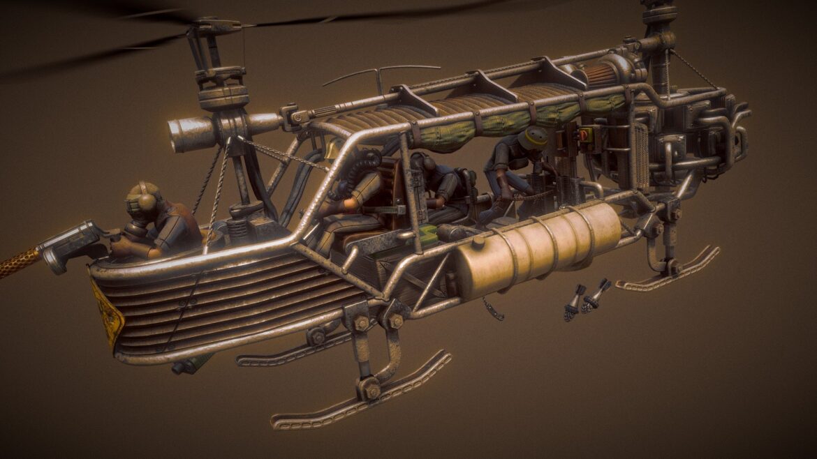 post apocalyptic chopper 3d model