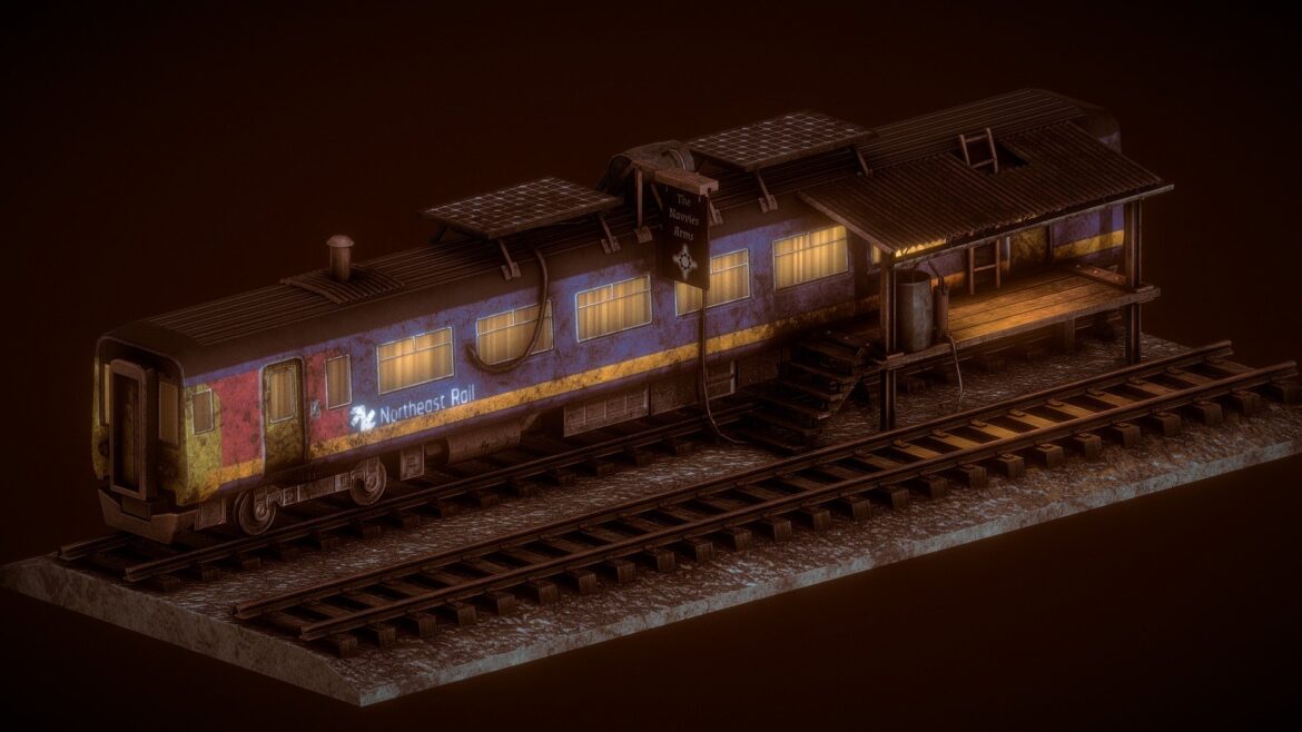 post apocalyptic rpg tavern 3d model