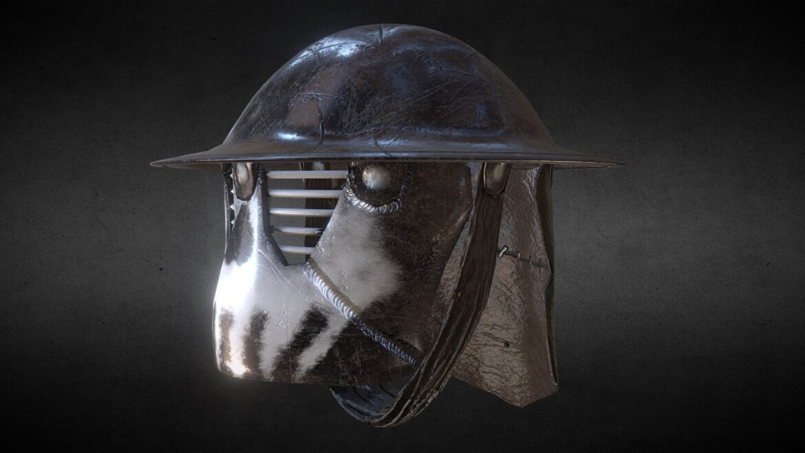 salvaged combat helmet 3d model