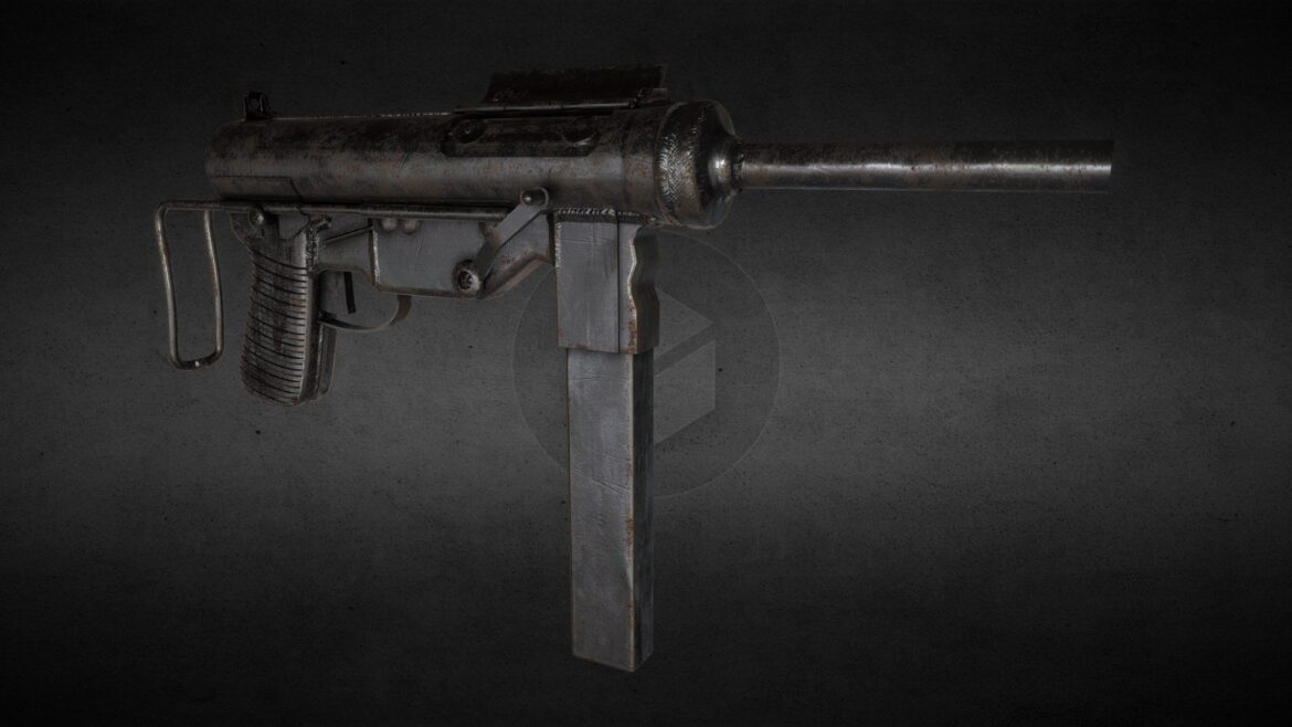 salvaged m3 grease gun 3d model