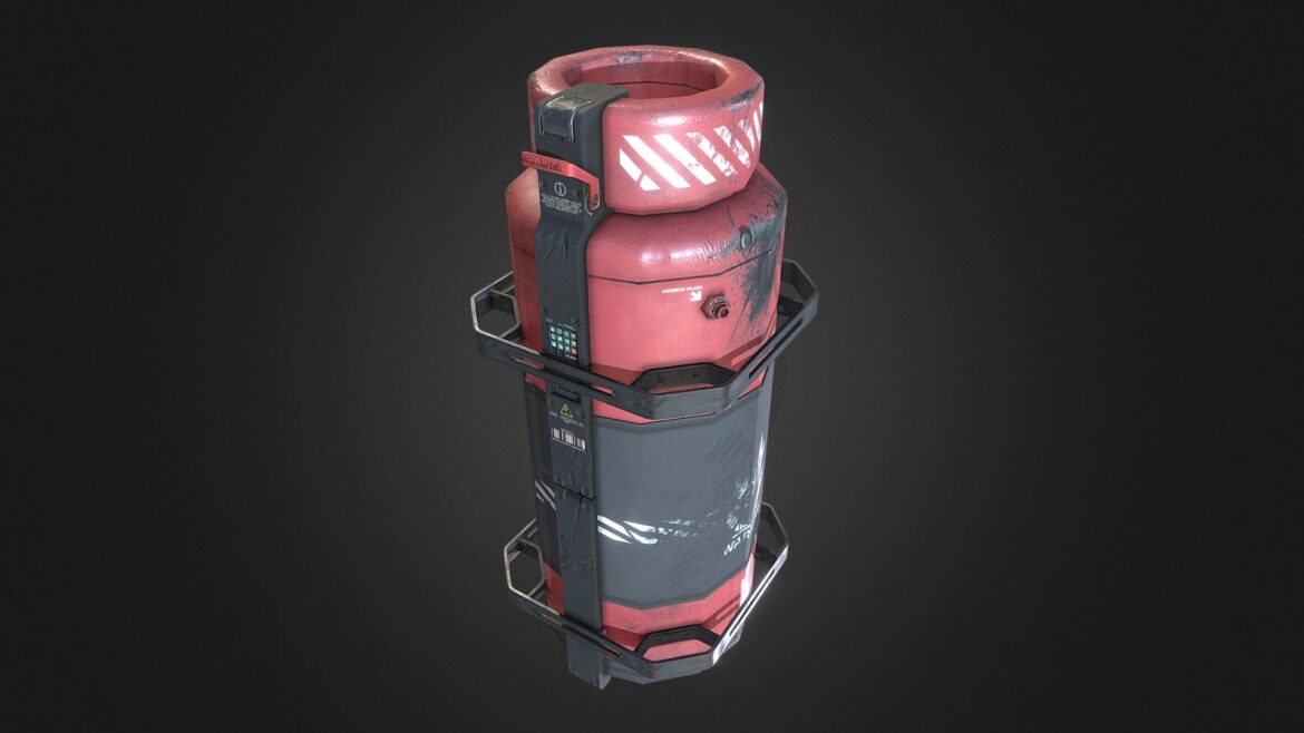 sci fi gas container 3d model