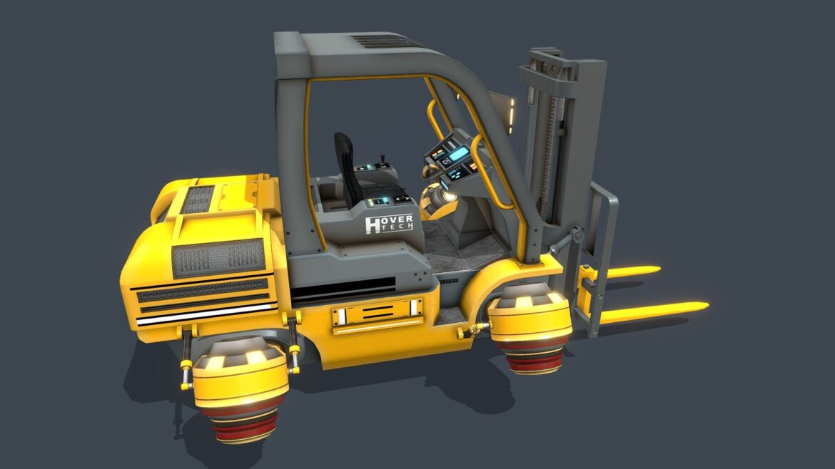 sci fi hover forklift 3d model