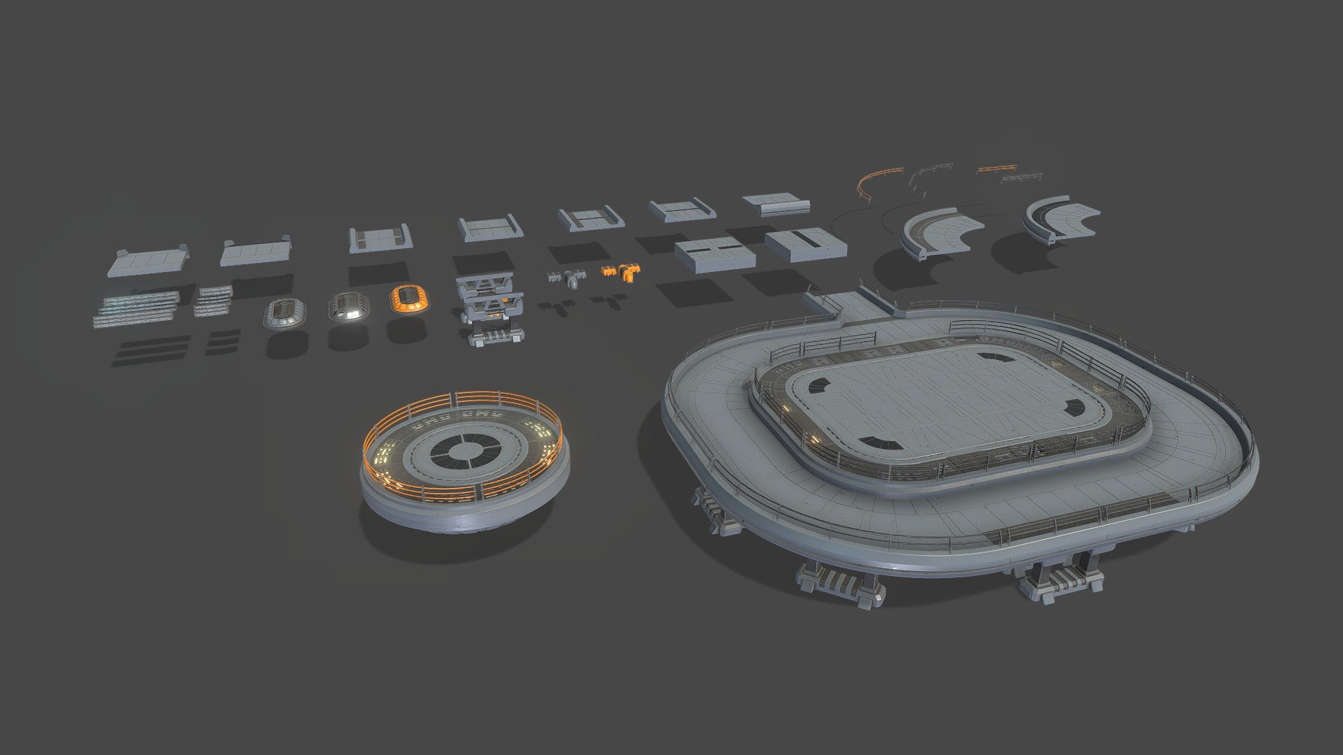 Sci-Fi Modular Landing Pad