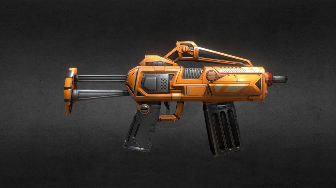 semi auto scifi gun 3d model