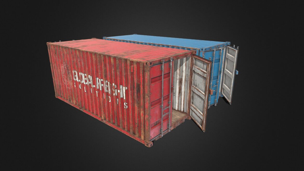 shipping container 20ft 3d model