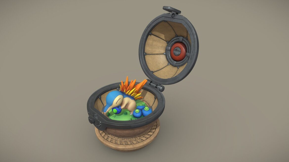stl resin printer ready ancient pokeball 3d model