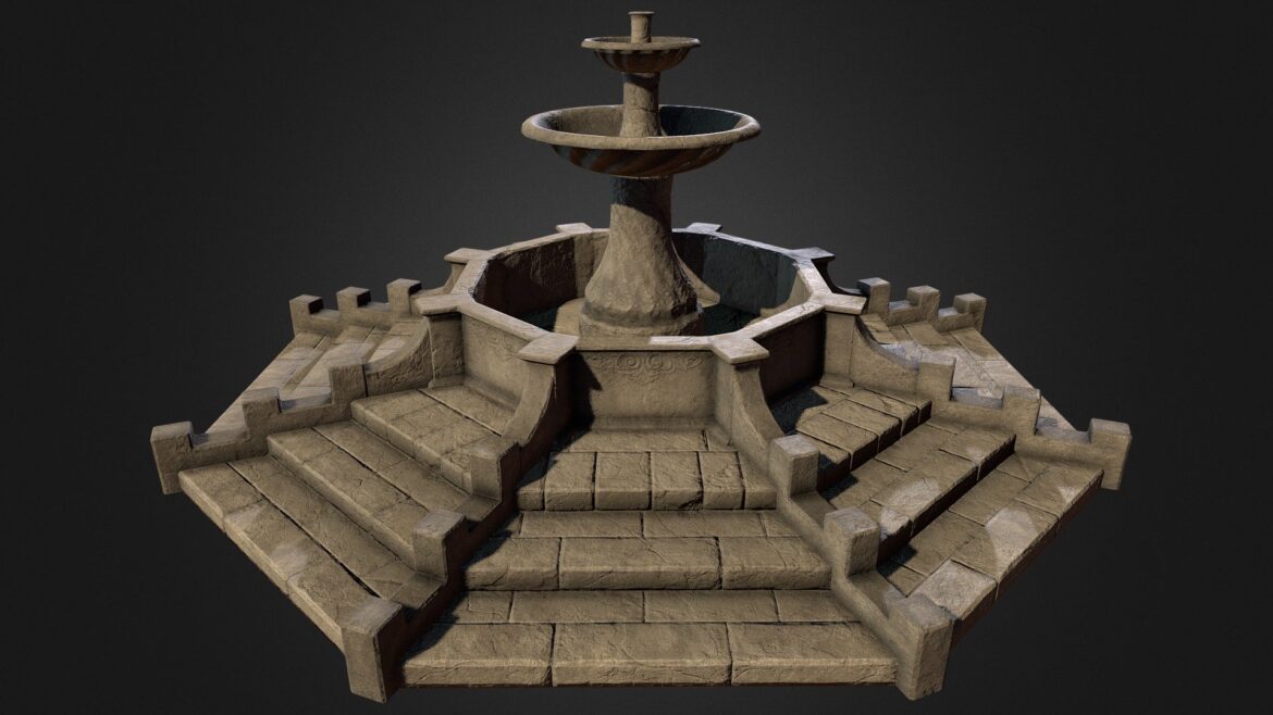 stone fountain 3d model