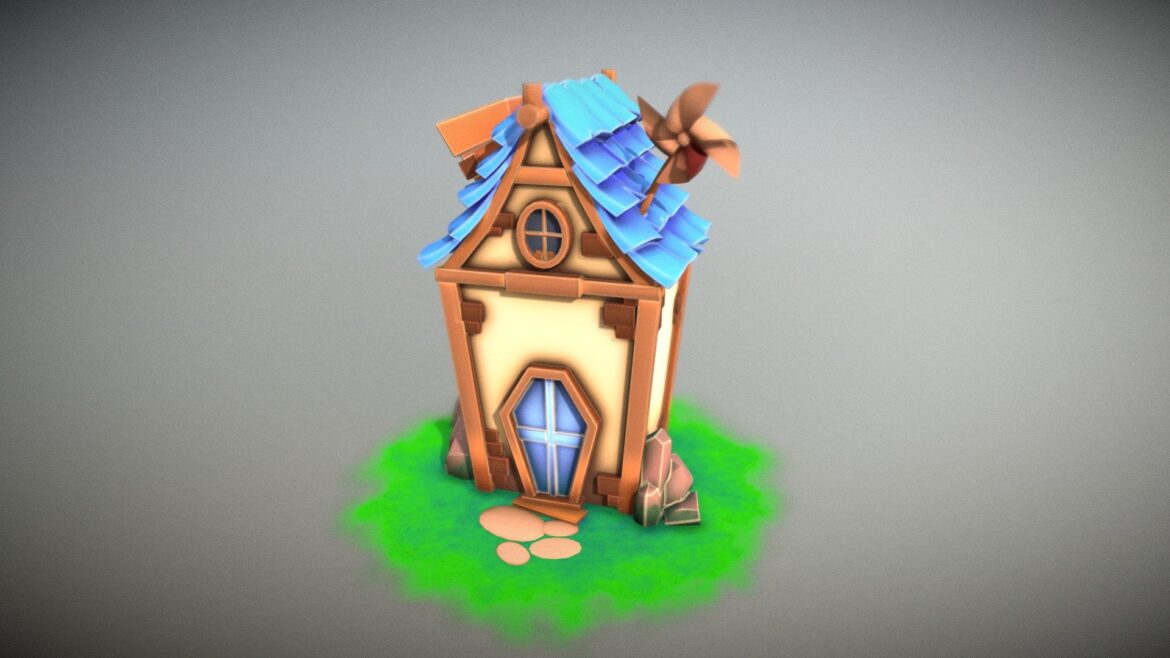 stylised house 3d model
