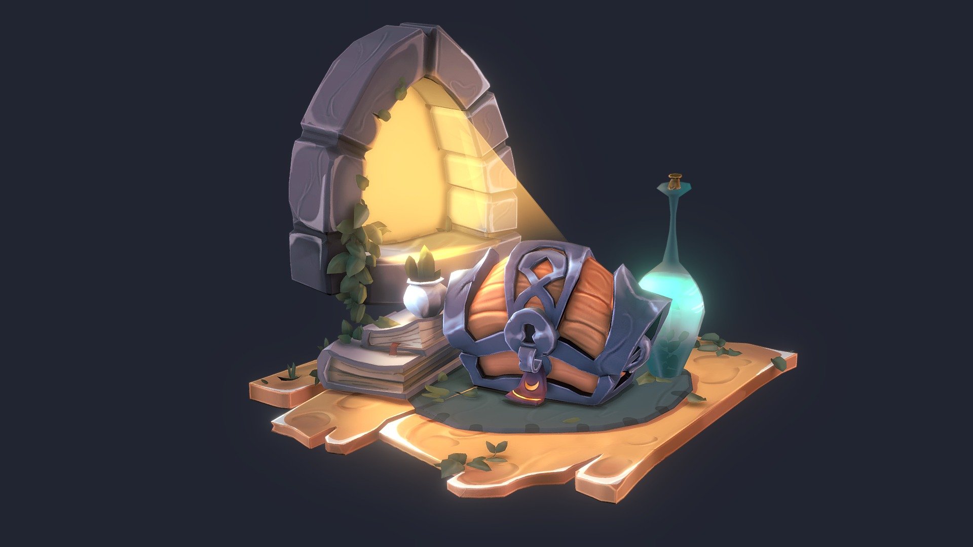 Stylized chest – Baking maps practice