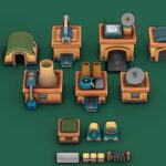 Stylized Cozy Military Structures Pack
