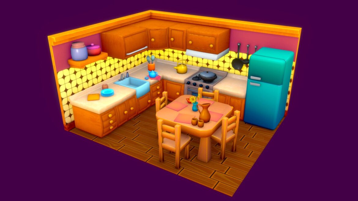 stylized kitchen 3d model