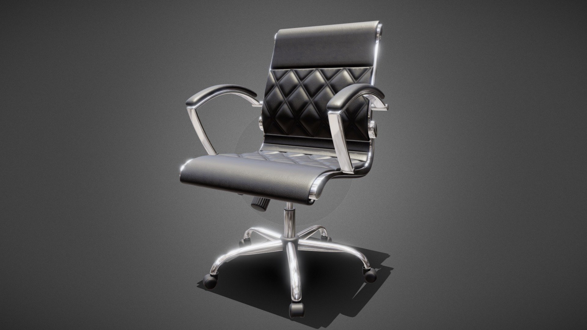 Swivel Office Chair with Chrome Base and Arms