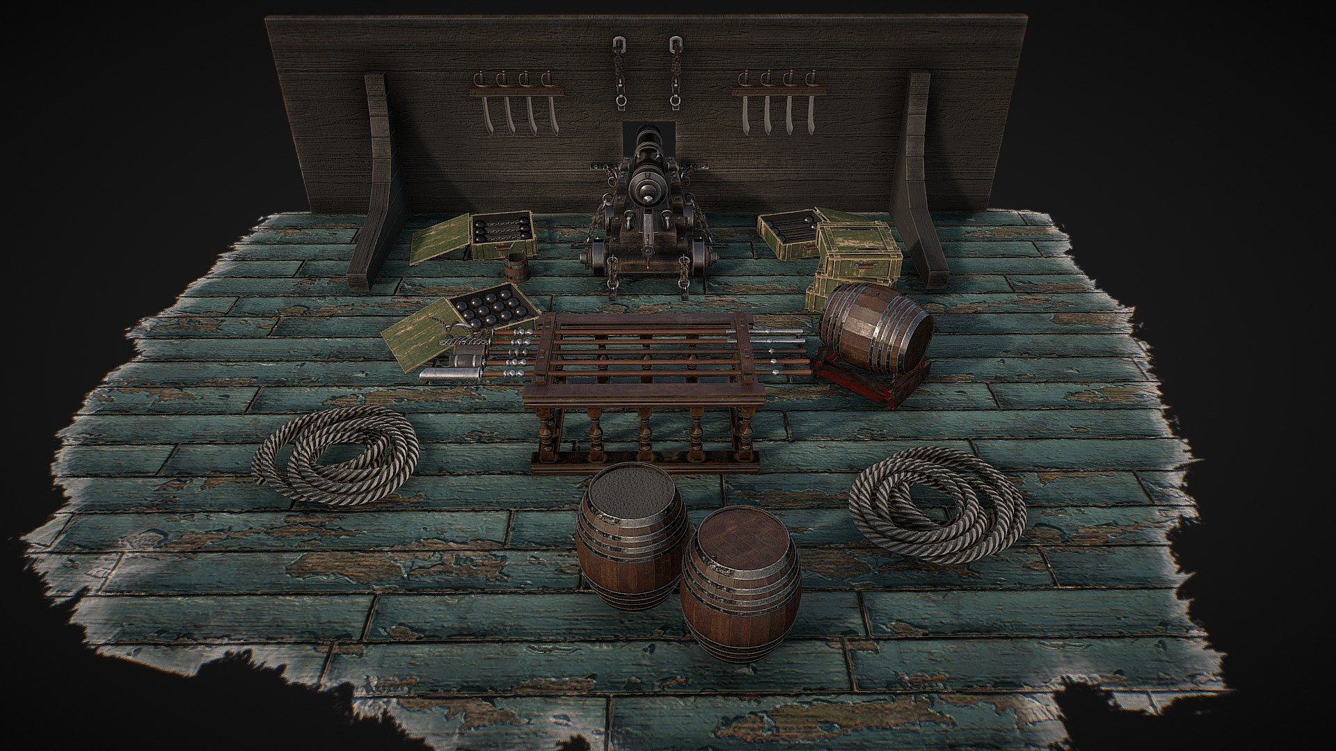 Vessel cannon with accessories