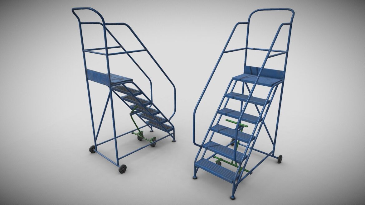 warehouse mobile steps 3d model