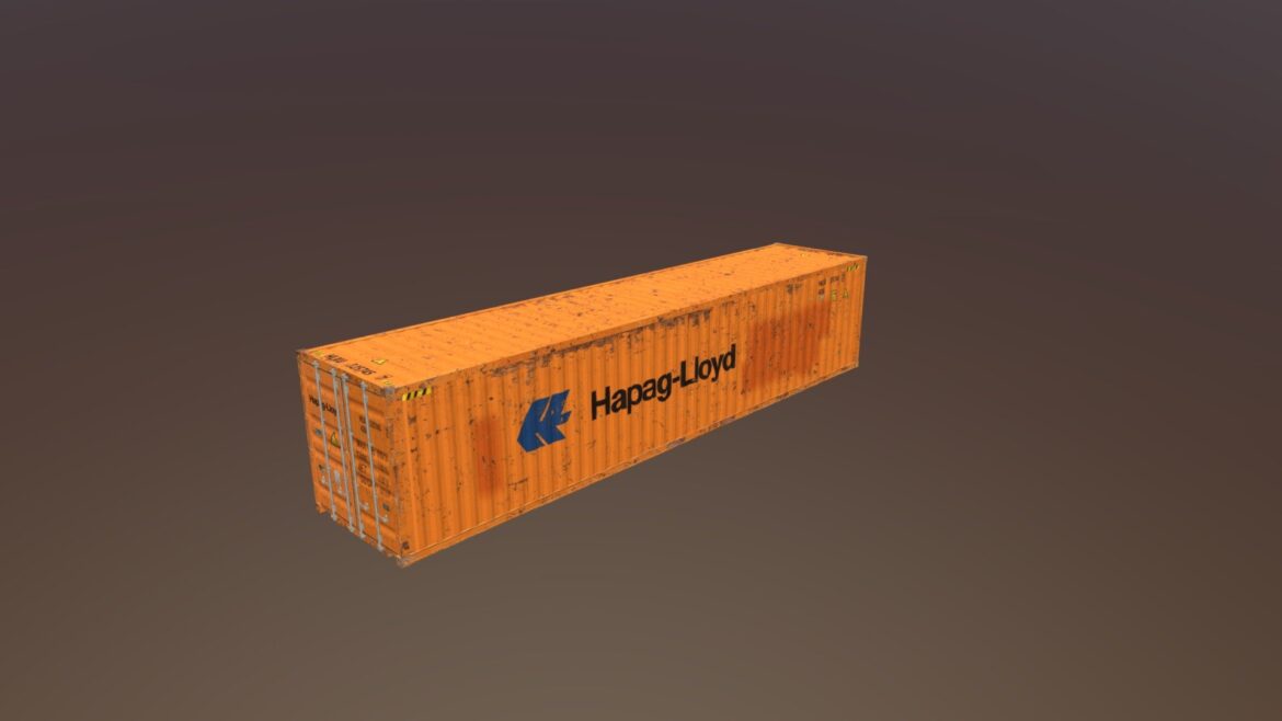 40ft shipping container hapag lloyd 3d model