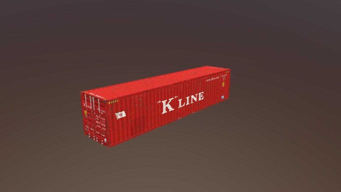 40ft shipping container k line 3d model