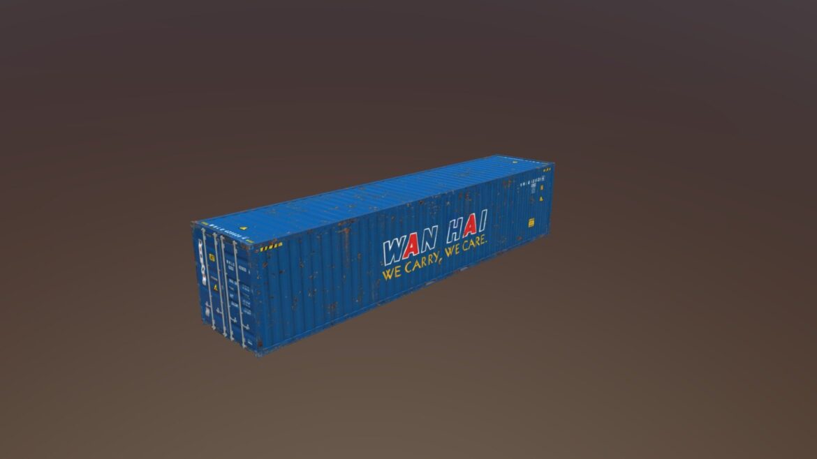 40ft shipping container wan hai 3d model