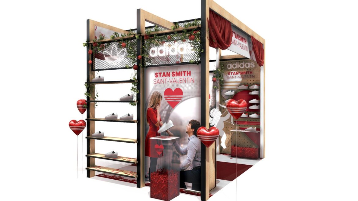 adidas vending store interior commercial 3d model