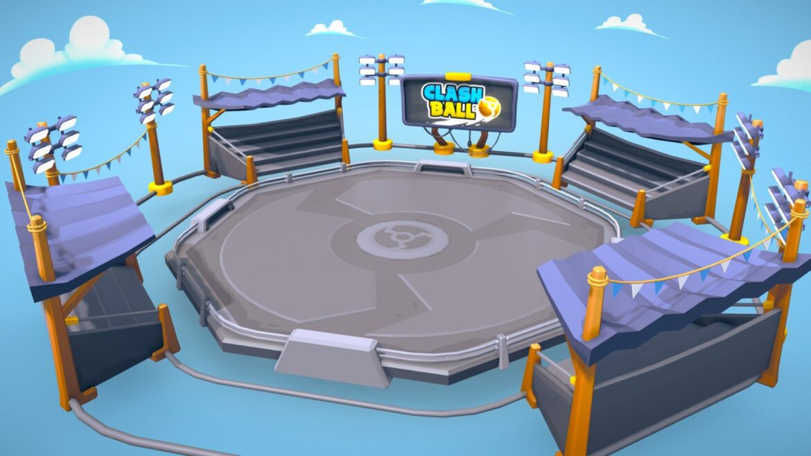 arena stadium clashball lowpoly 3d model